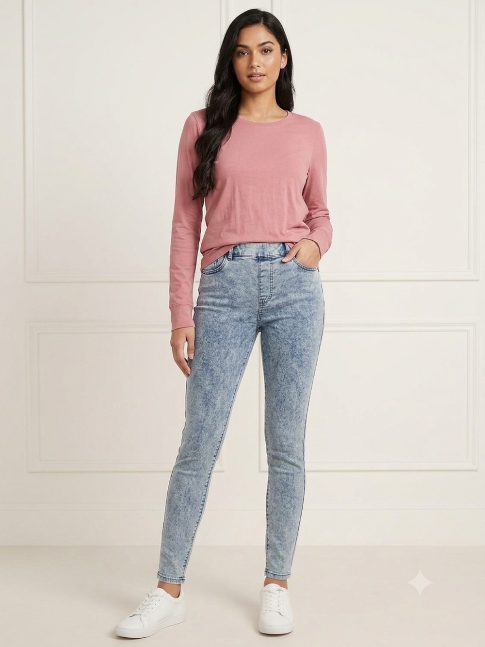 Mossimo Supply Co. Long Sleeve Crewneck Tee - Dusty Rose